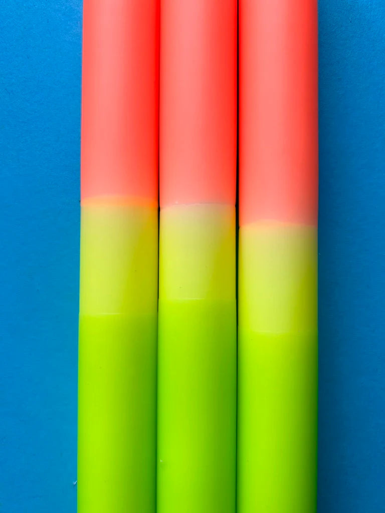 NEON CITRUS - Dip Dye Dinner Candle Trio by The Colour Emporium