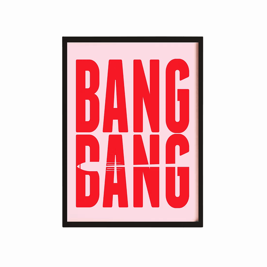 BANG BANG - Pastel Pink Print by Floppy Toast