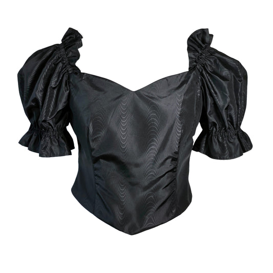 Joan Black Puff Sleeve Top By Odd Janko