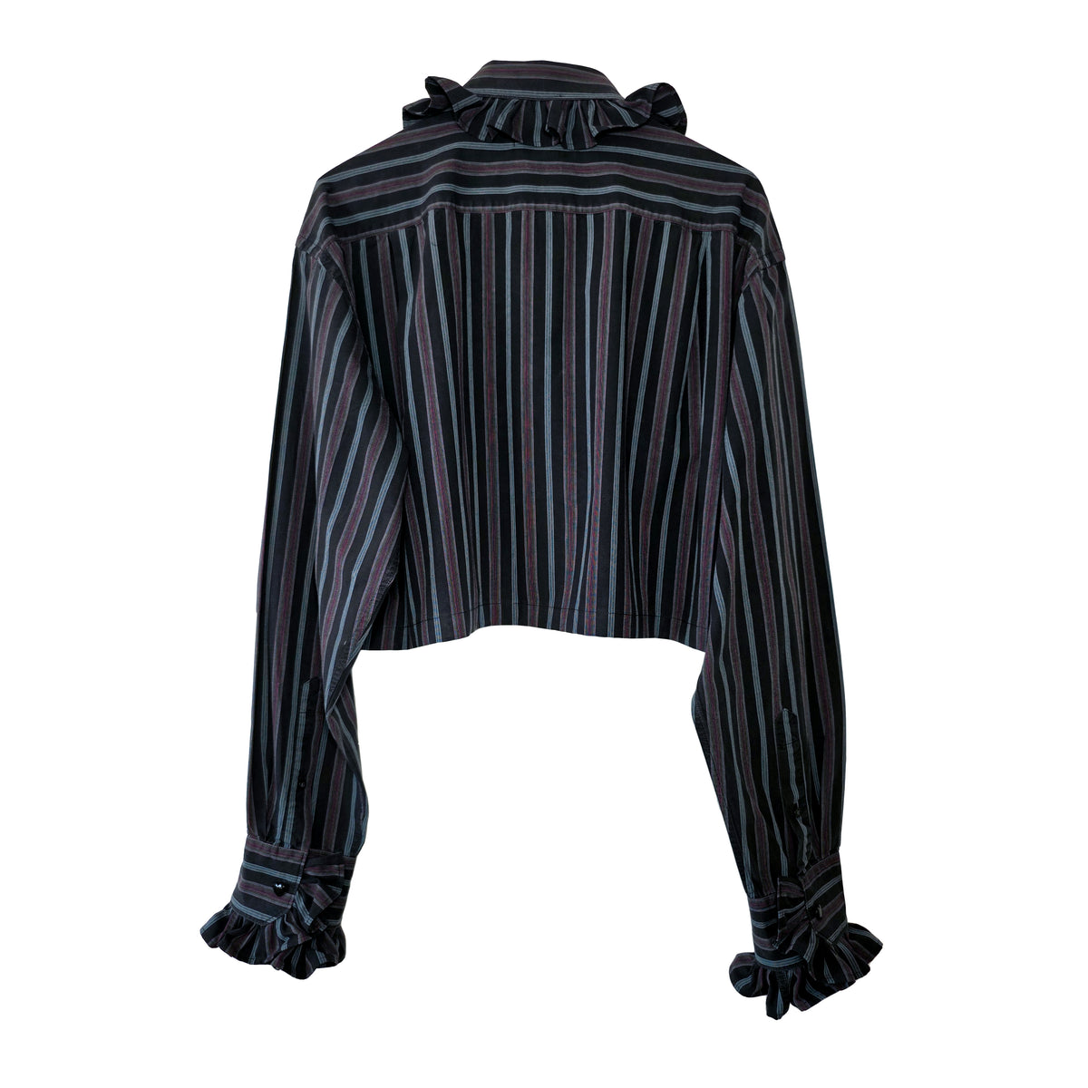 Premonition Shirt in Deep Grey and Magenta Stripe by Odd Janko