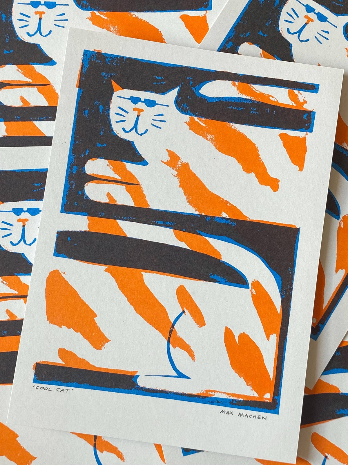 Cool Cat Riso Print By Maxy Machen