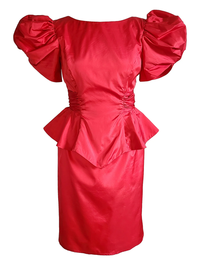 Electric Red 80s Cocktail Dress by Odd Janko