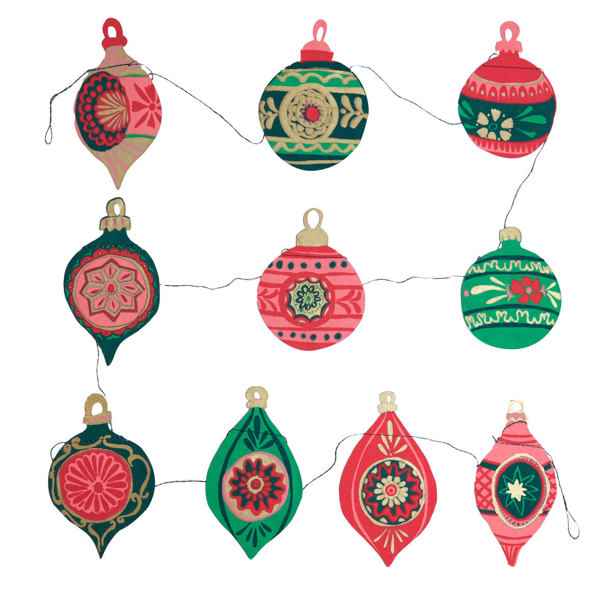 Baubles Sewn Garland By East End Press