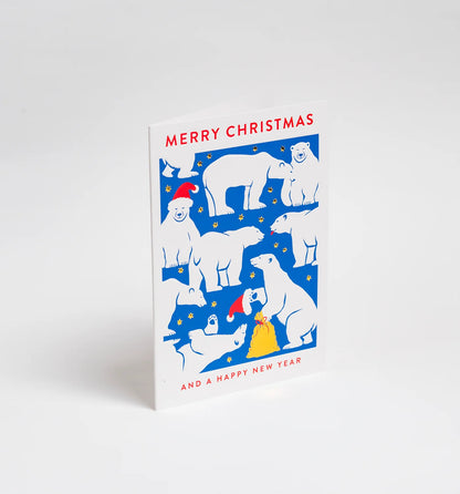 Festive Polar Bears Christmas Card by Hanna Werning