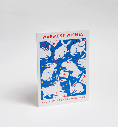 Warmest Wishes Rabbit Christmas Card by Hanna Werning