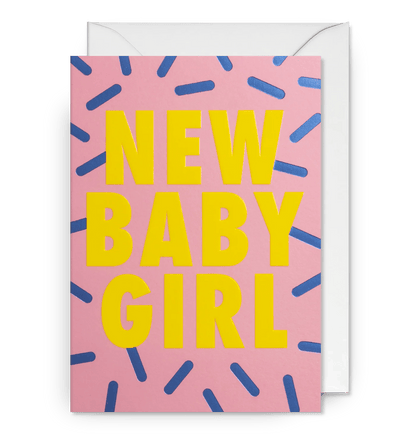 New Baby Girl Confetti Sprinkles Greeting Card by Postco