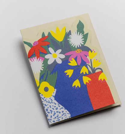 Floral Display Fold Out Concertina Greeting Card by Naomi Wilkinson (Copy)