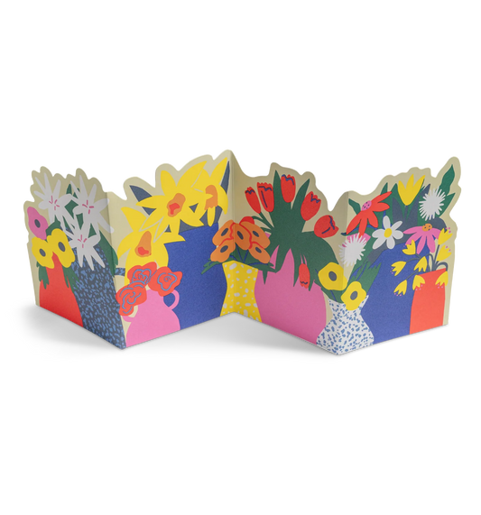 Floral Display Fold Out Concertina Greeting Card by Naomi Wilkinson (Copy)