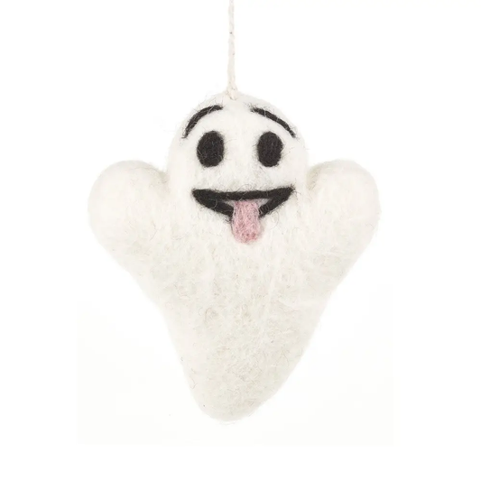 Handmade Hanging Buster the Ghost Biodegradable Halloween by Felt So Good