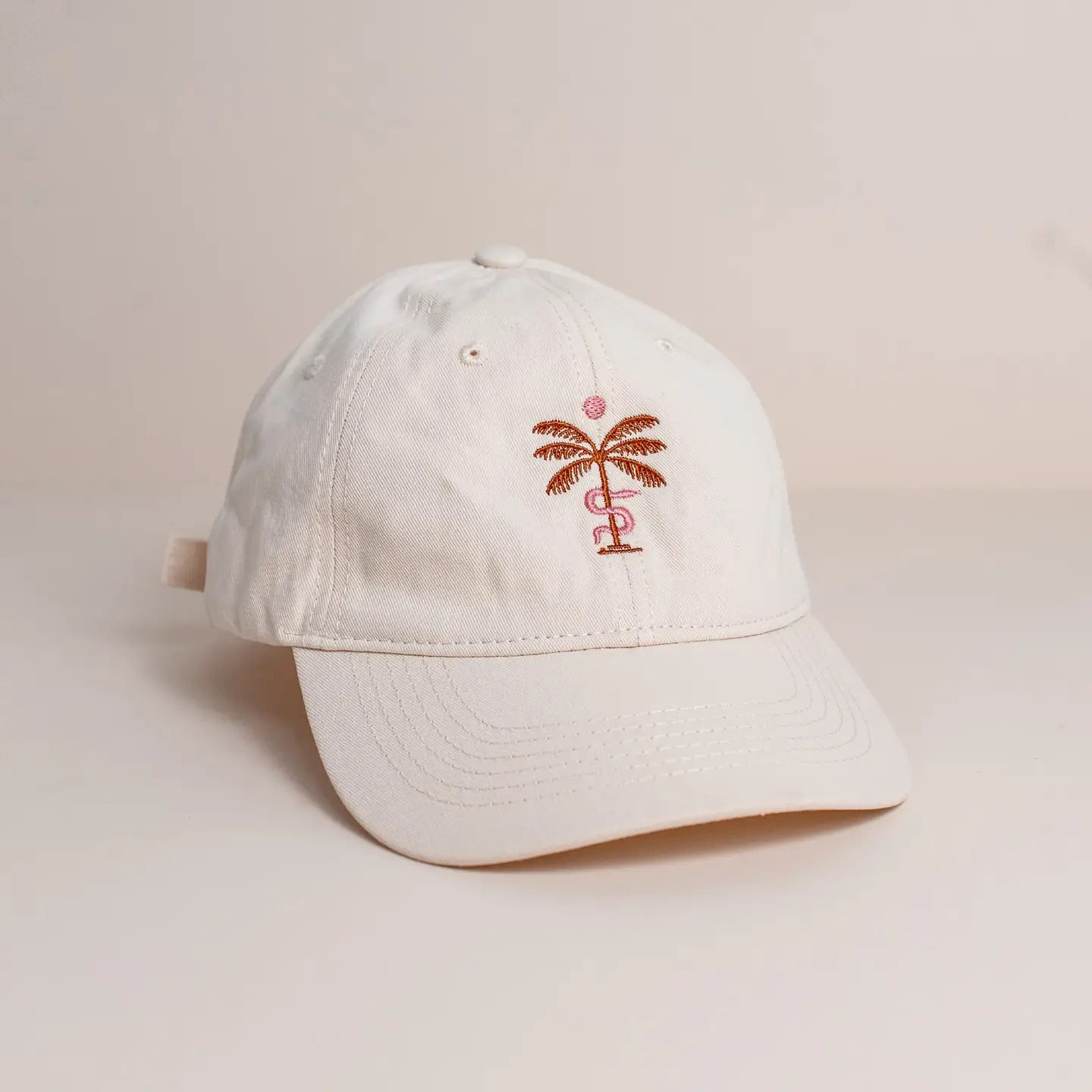 Palm Embroidered white Cap by CAI & JO