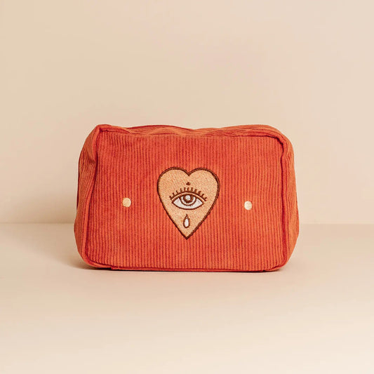Corduroy Makeup Bag in Rust by CAI & JO
