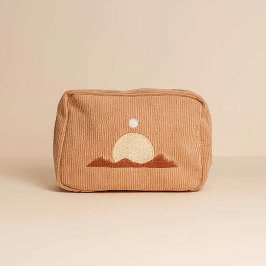 Corduroy Makeup Bag in Sand by CAI & JO