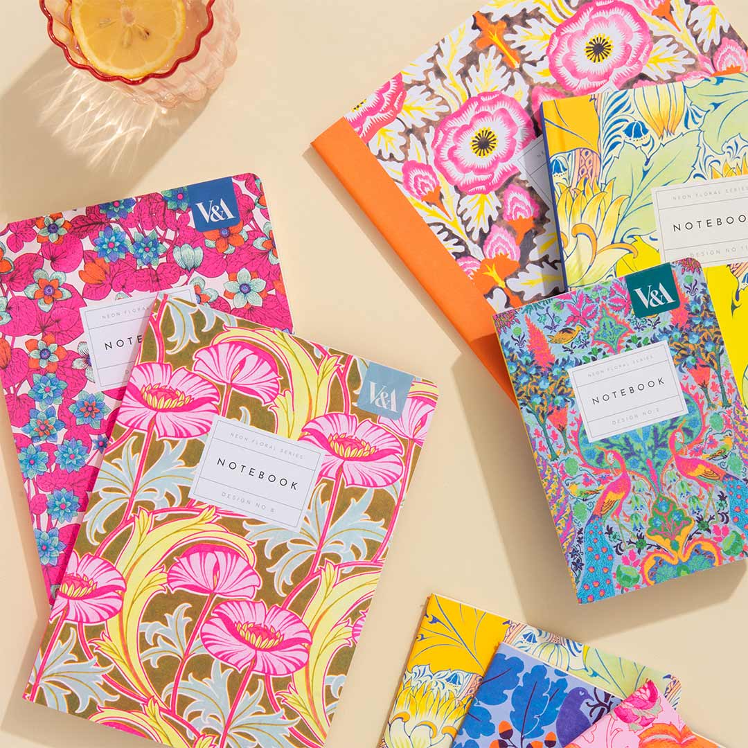Neon Floral Arts & Crafts Paperback Notebook By Oh Deer
