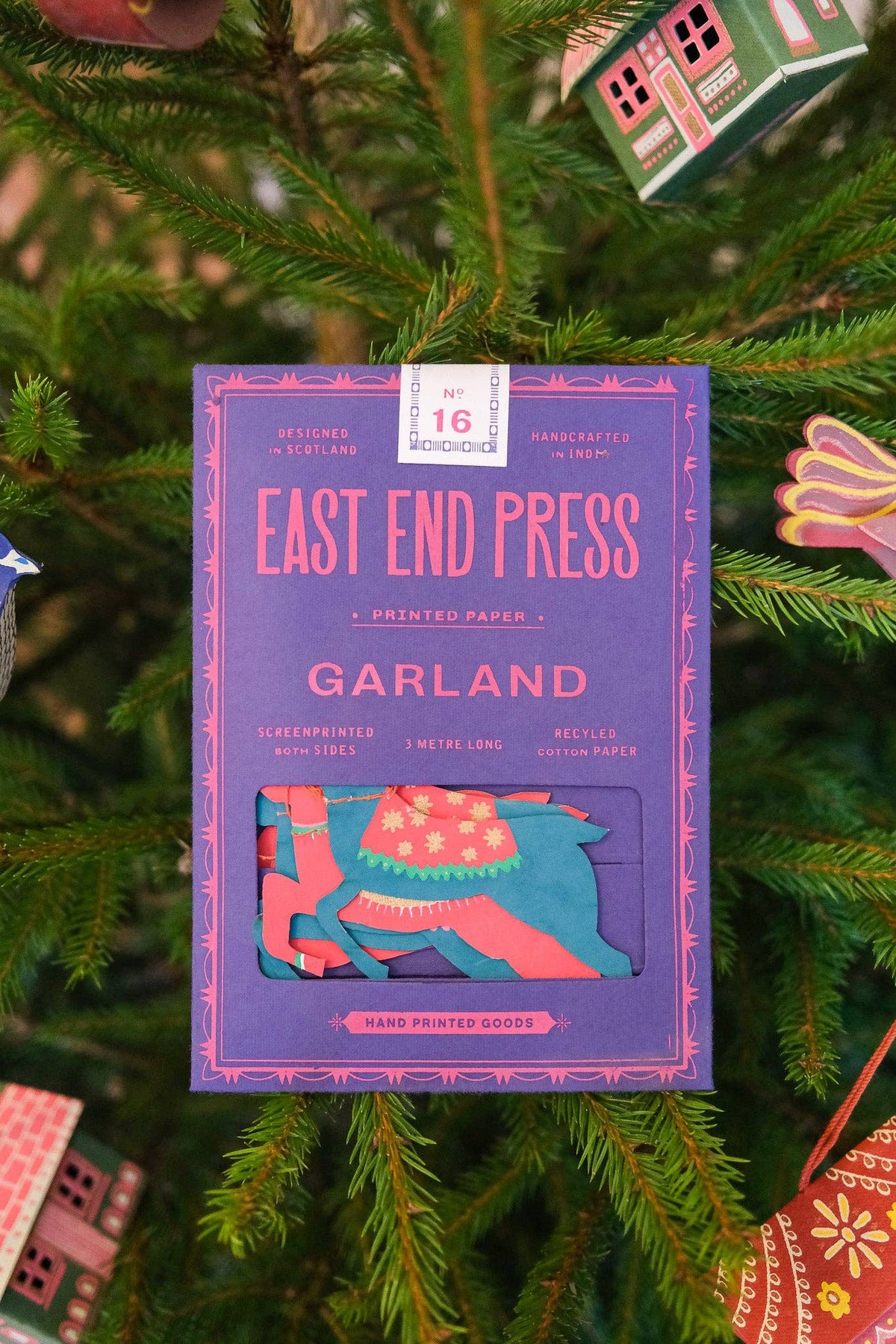 Bright Reindeer Sewn Garland By East End Press