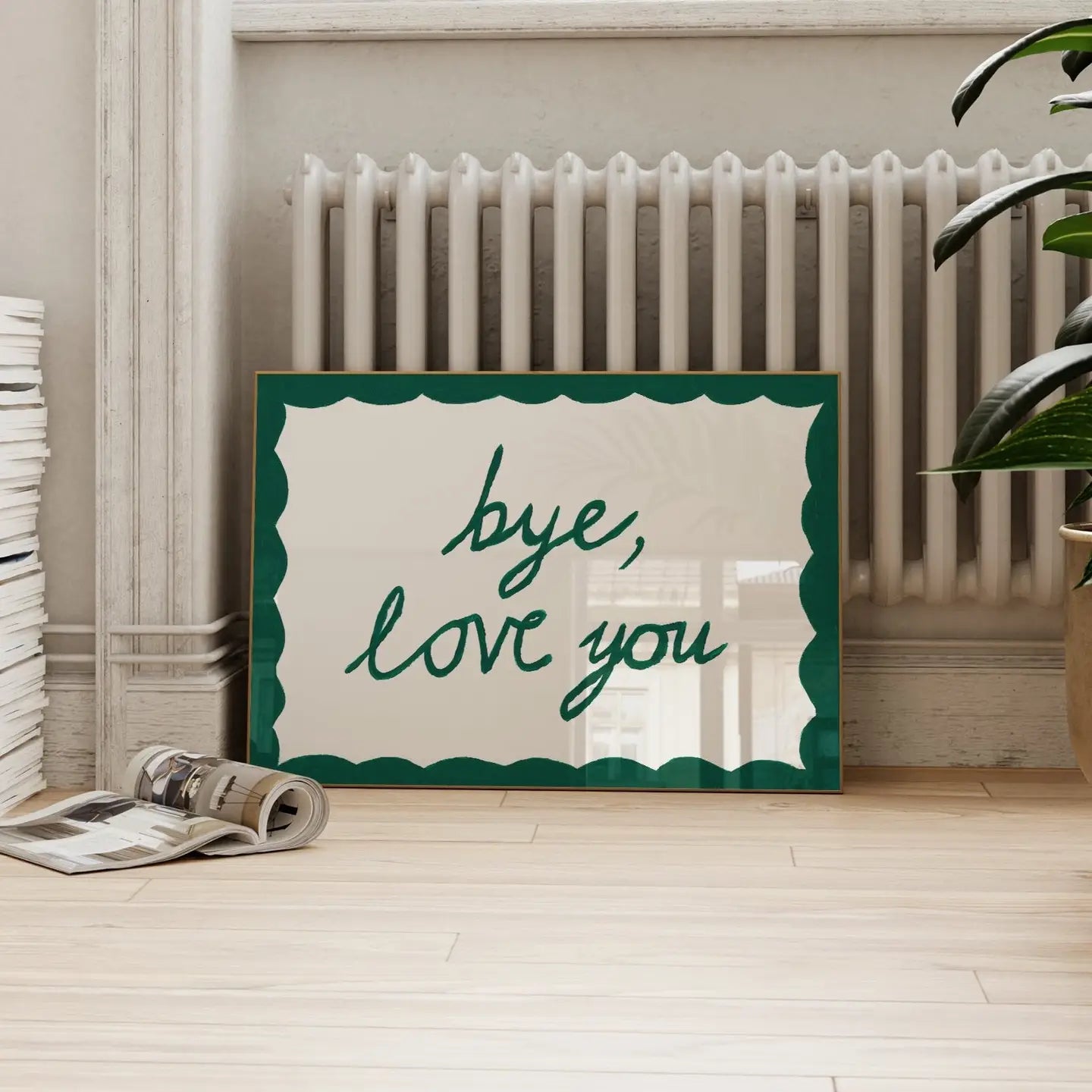 Bye, Love You Hand Painted Print A4 by Lune Design