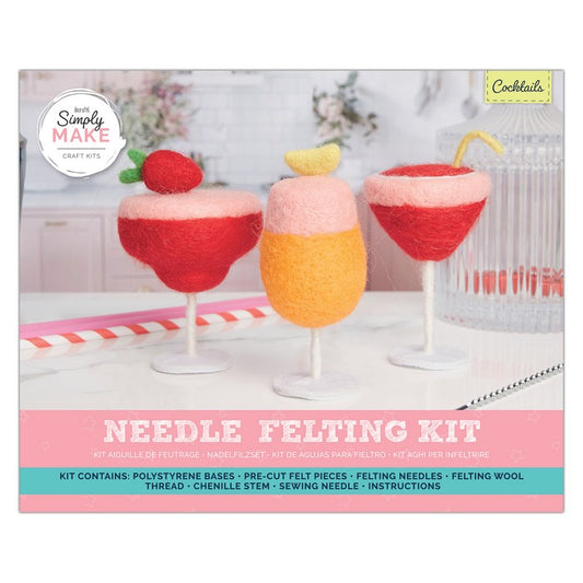 Simply Make Needle Felting Kit, Cocktails Set By West Design Products