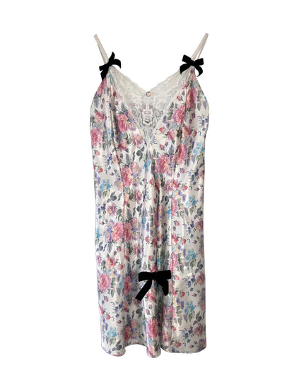 Blossom Slip Dress with Mini Black Velvet Bow by Odd Janko