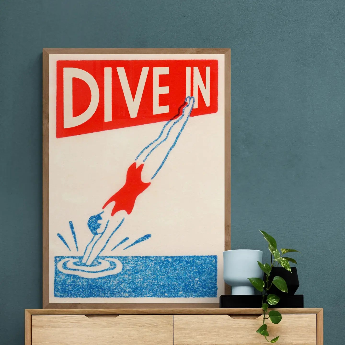 Dive in Art Print by INK & SONS