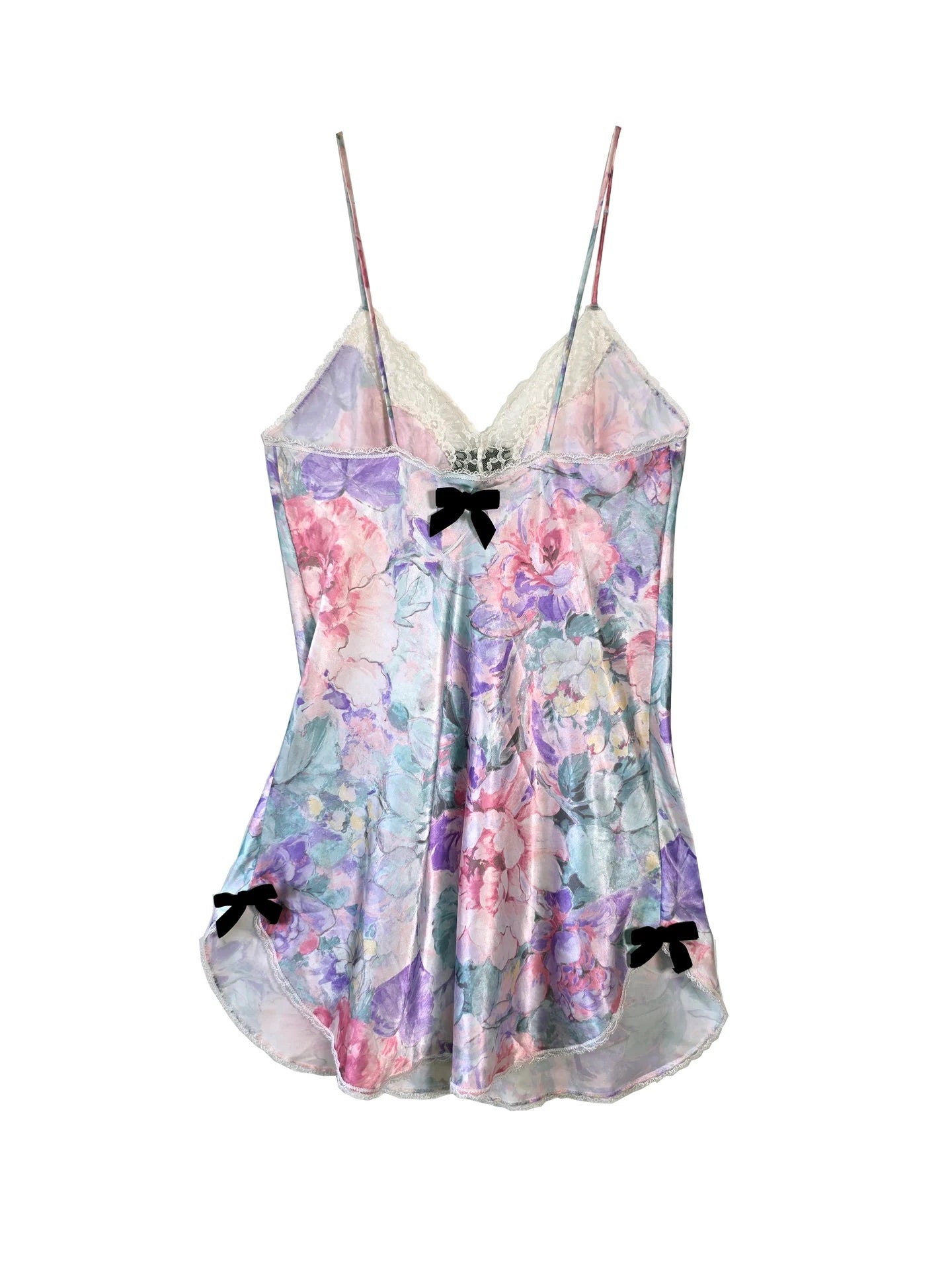 Petal Slip Dress with Mini Black Velvet Bow by Odd Janko