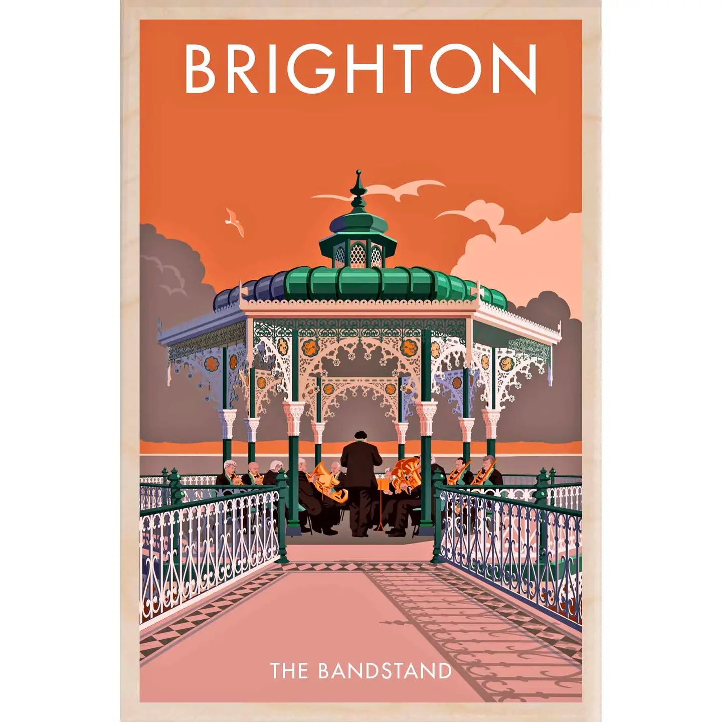 Brighton Bandstand Wood Postcard Uk by THE WOODEN POSTCARD COMPANY