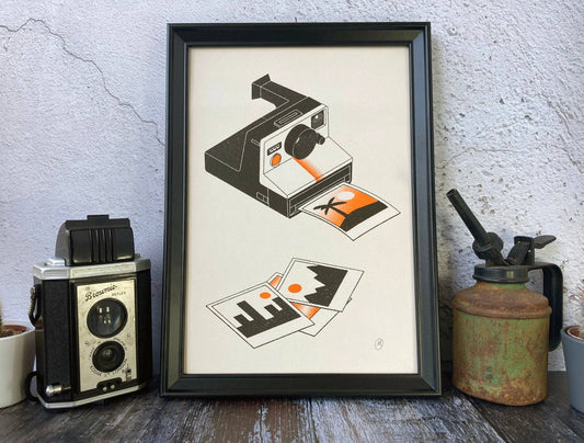 Polaroid Land Camera 1000 Risograph By Mockup Goods