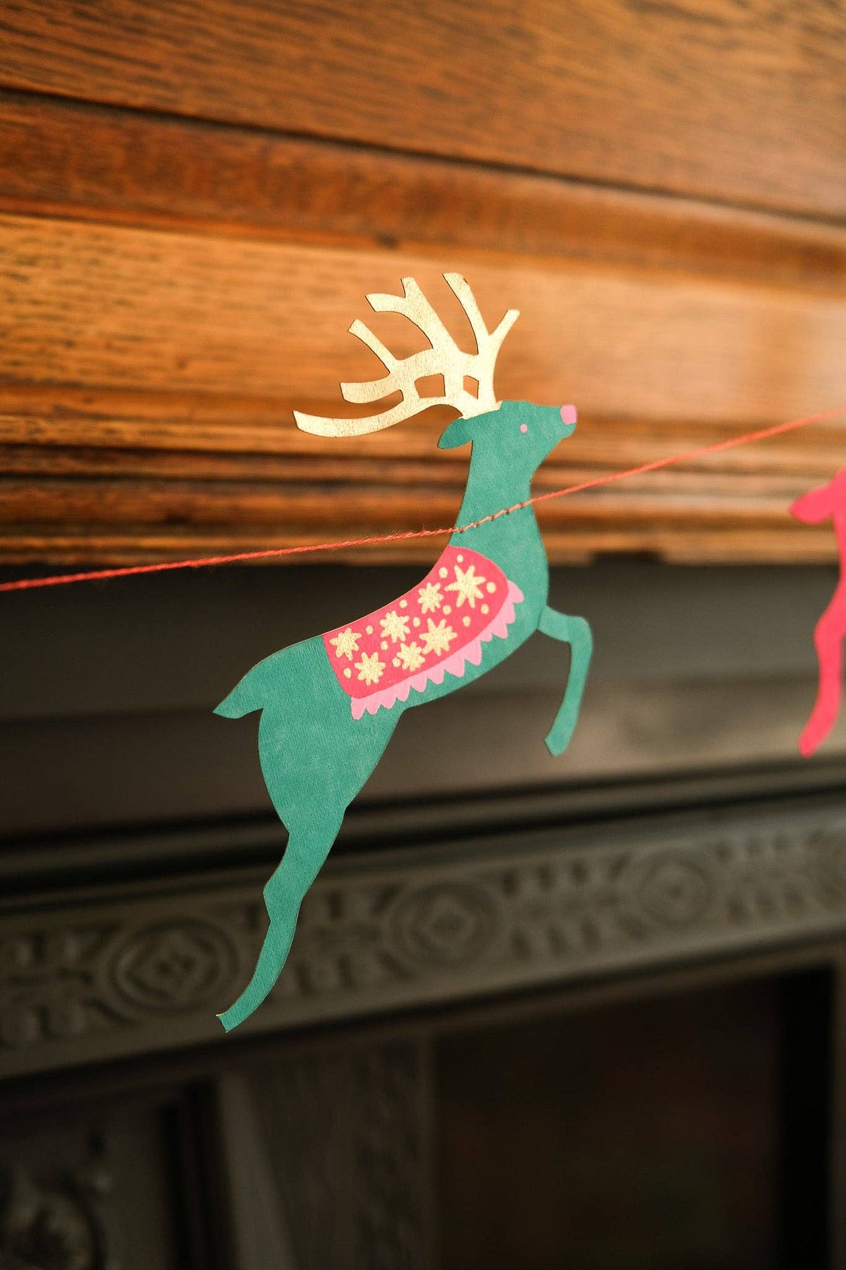 Bright Reindeer Sewn Garland By East End Press