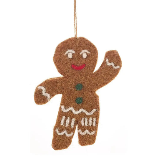 Jolly Gingerbread Man Hanging Christmas Decor by Felt So Good