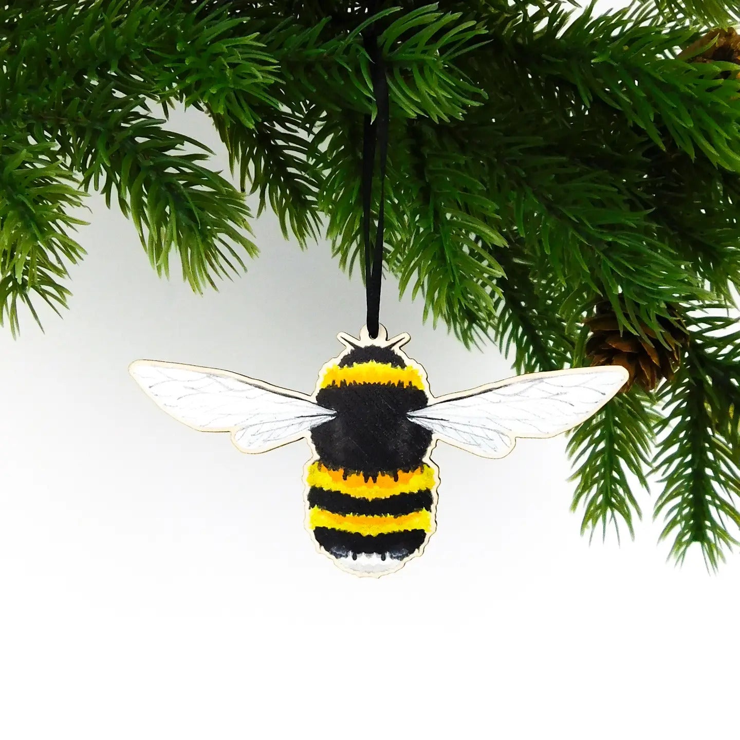 Bumble Bee Wooden Hanging Decoration by Also the Bison