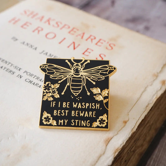 Shakespeare Wasp Pin Badge by Literary Emporium