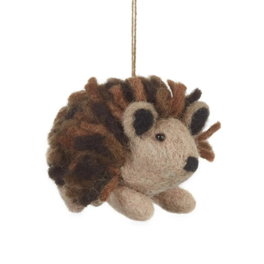 Brown Hedgehog Hanging Biodegradable Decor by Felt So Good