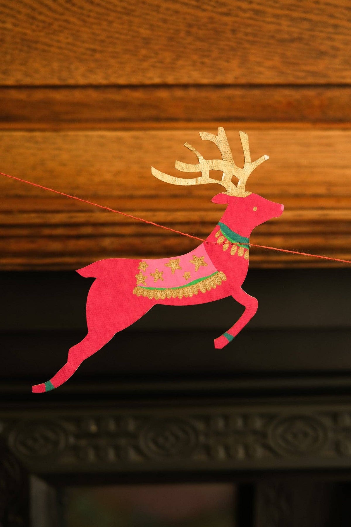 Bright Reindeer Sewn Garland By East End Press