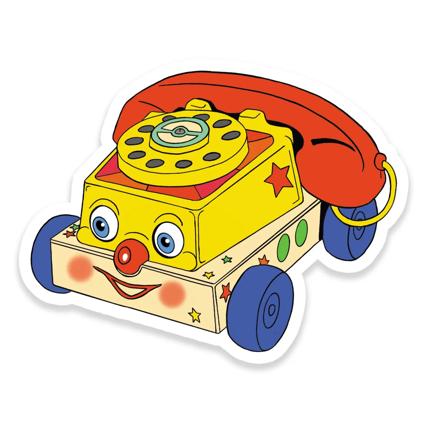 Retro Toy Phone Vinyl Sticker by Bite Your Granny