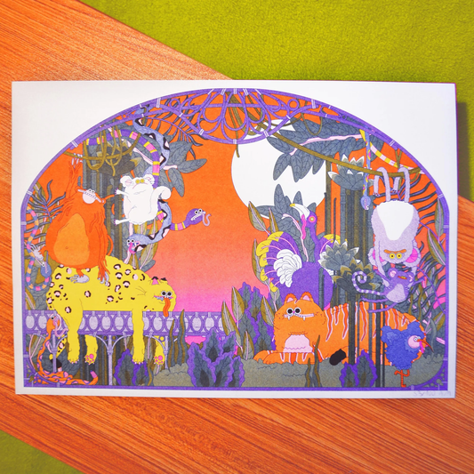 Jungle - Riso Art Print A3 by alice Monvaillier