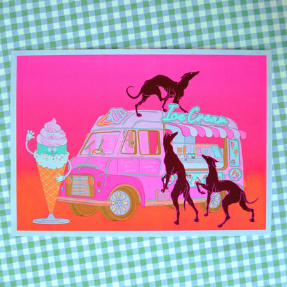 Ice Cream - Riso A3 Art Print by alice Monvaillier