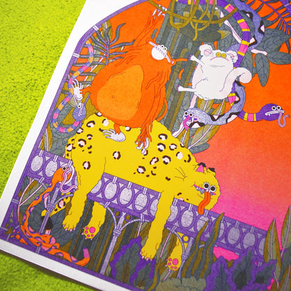 Jungle - Riso Art Print A3 by alice Monvaillier