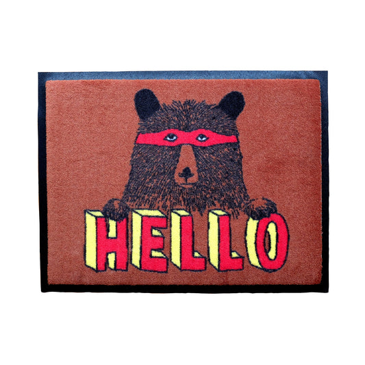 'Hello Bear' Welcome Door Mat by Jimbobart