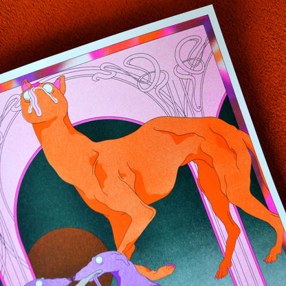 Fountain - Riso A3 Art Print by alice Monvaillier