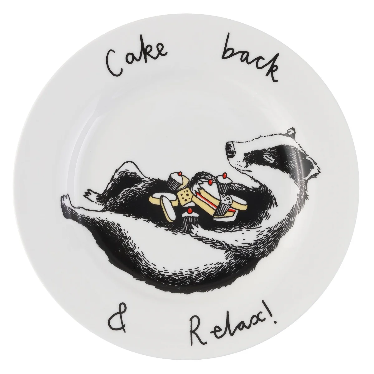 'Cake Back & Relax' Side Plate by Jimbobart