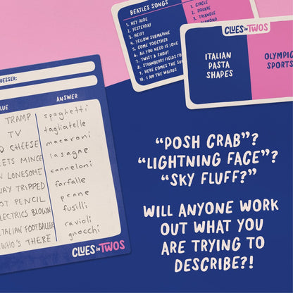 Clues In Twos card games by Gamely