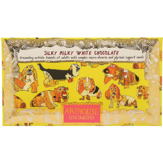 Happy Hounds, Silky Milky White Chocolate Bar with Madagascan Vanilla by ARTHOUSE