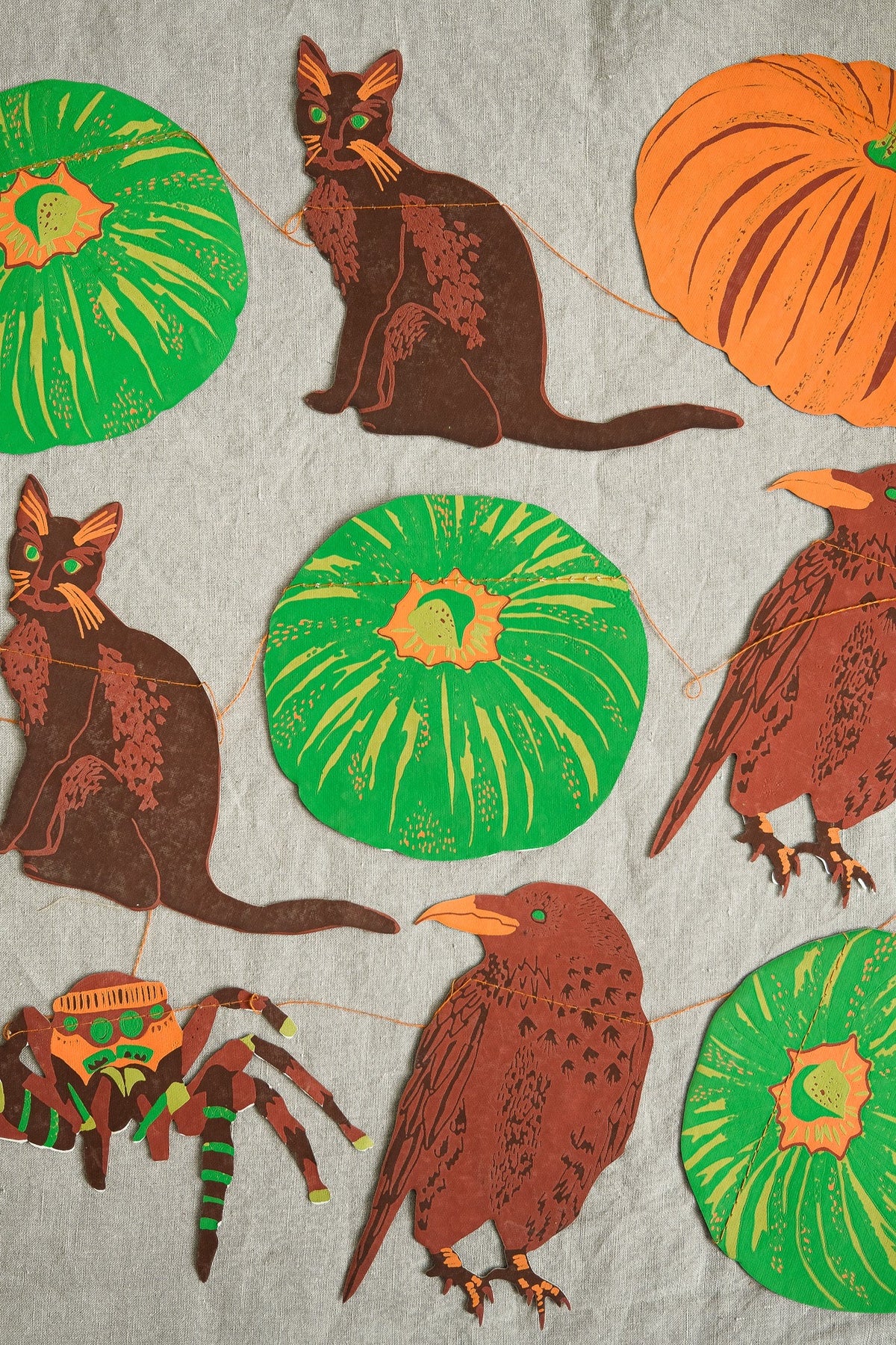 Pumpkin And Cats Sewn Garland Sewn Garland By East End Press