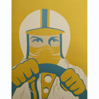 'DRIVE, DRIVE, DRIVE!' Lino Print By Kate Gerrard