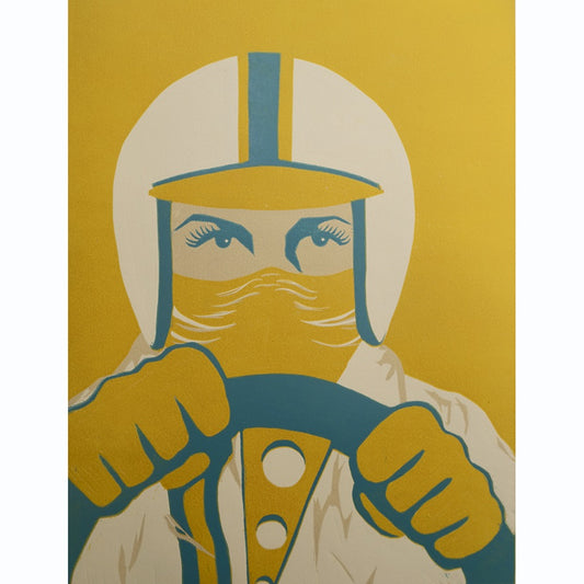 'DRIVE, DRIVE, DRIVE!' Lino Print By Kate Gerrard