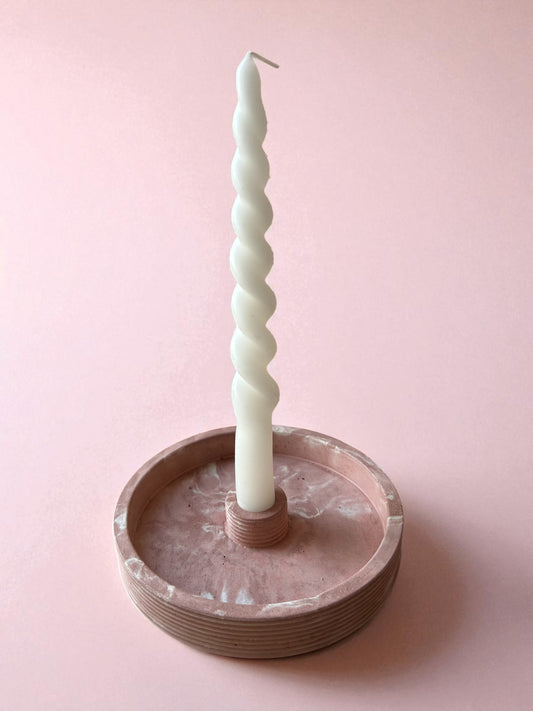 Dusty rose candlestick holder by ONYX