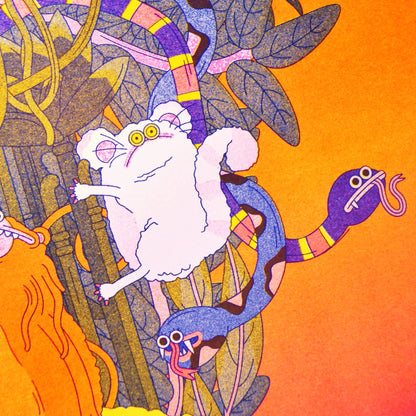 Jungle - Riso Art Print A3 by alice Monvaillier