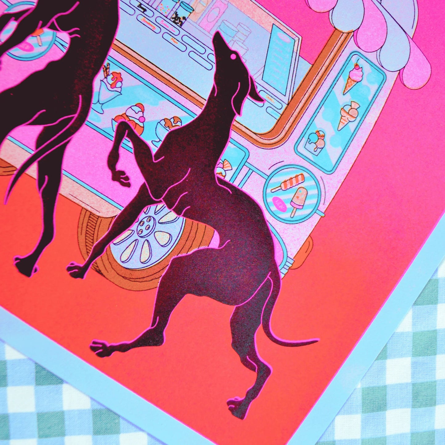 Ice Cream - Riso A3 Art Print by alice Monvaillier