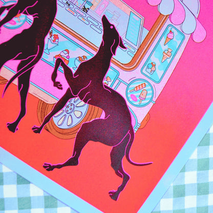 Ice Cream - Riso A3 Art Print by alice Monvaillier