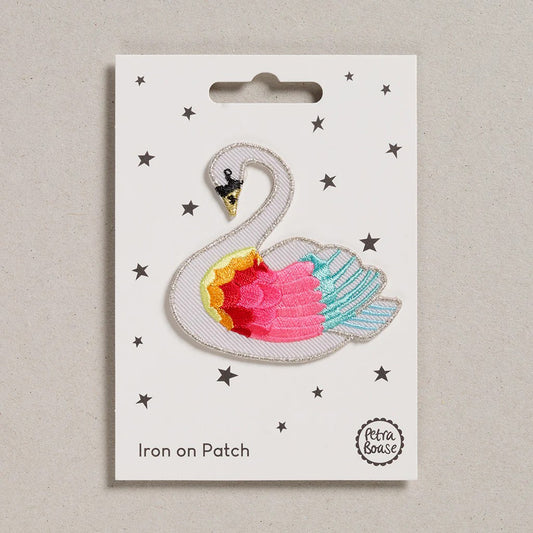 Rainbow Swan Iron on Patch By Petra Boase