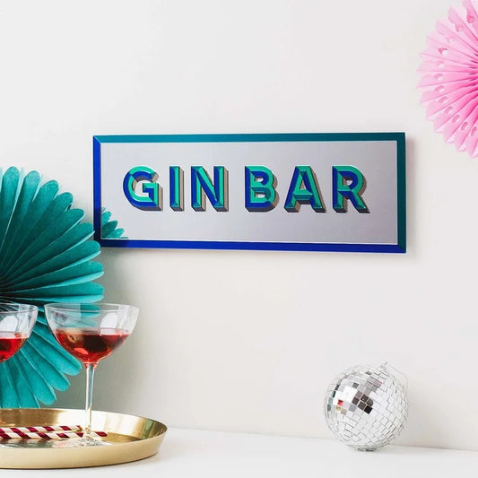 Gin Bar Mirror Sign By Laura Danby