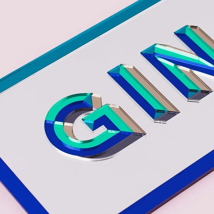Gin Bar Mirror Sign By Laura Danby